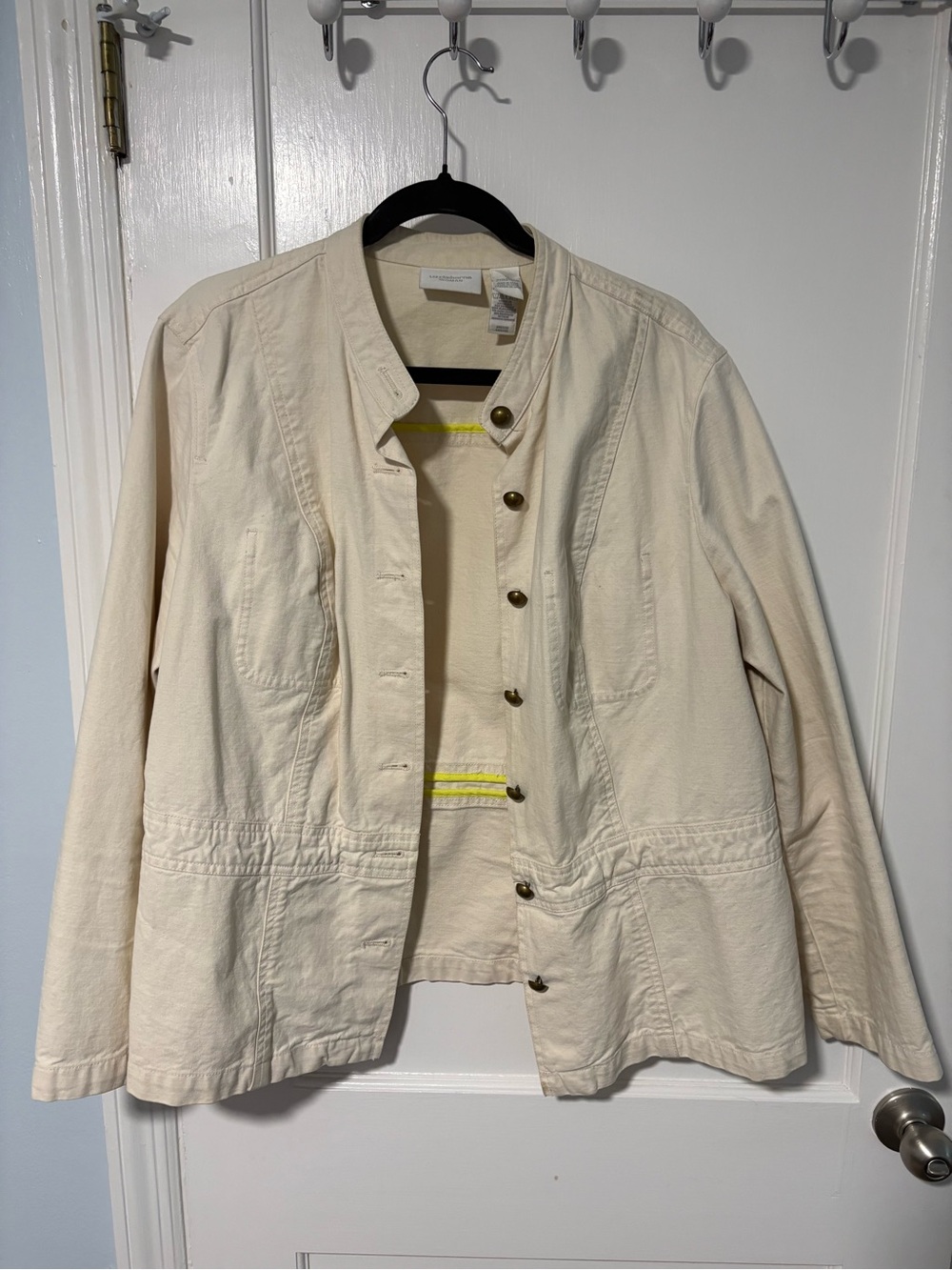 Liz Claiborne Cream Button-Up Utility Jacket